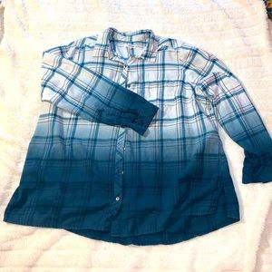 Dip dye 2X long sleeve button down